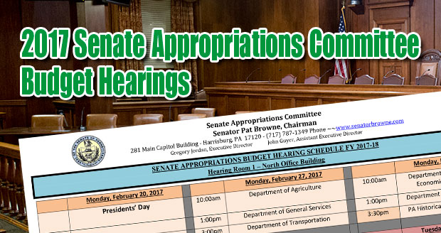 2017 Senate Appropriations Committee Budget Hearings